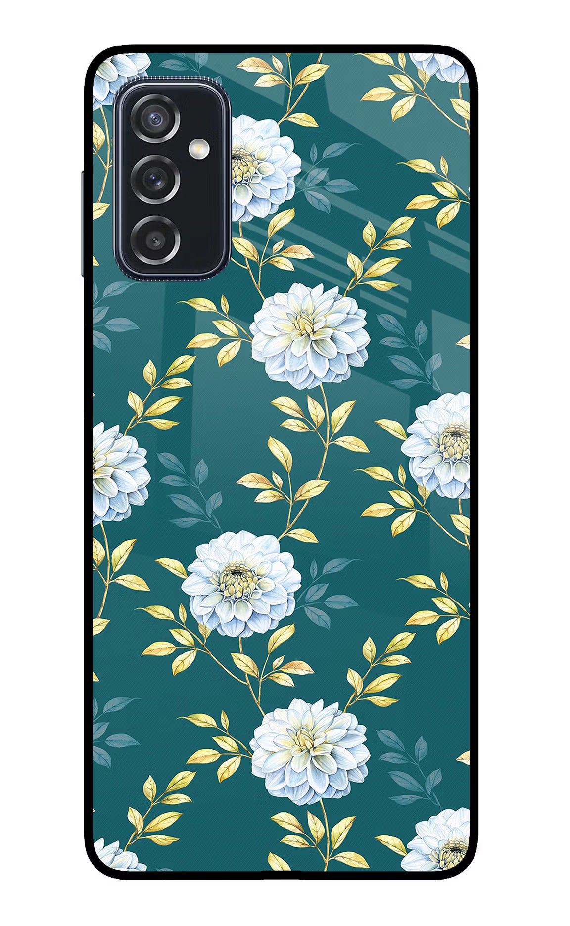 Flowers Samsung M52 5G Glass Case Back Cover by Casekaro