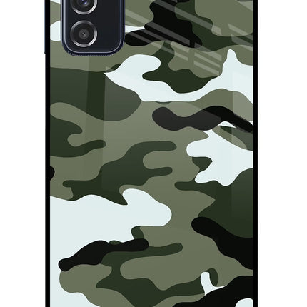 Camouflage Samsung M52 5G Glass Case Back Cover by Casekaro