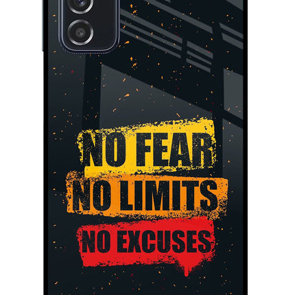No Fear No Limits No Excuse Samsung M52 5G Glass Case Back Cover by Casekaro