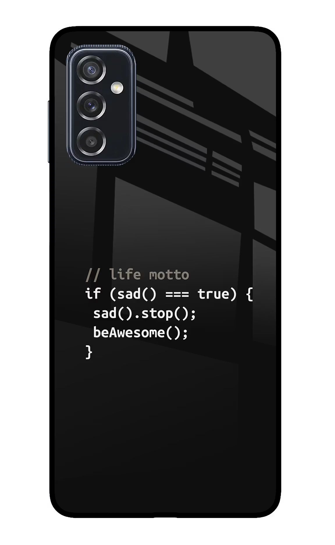 Life Motto Code Samsung M52 5G Glass Case Back Cover by Casekaro