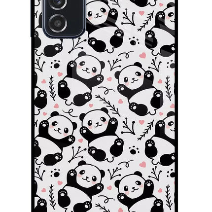 Cute Panda Samsung M52 5G Glass Case Back Cover by Casekaro