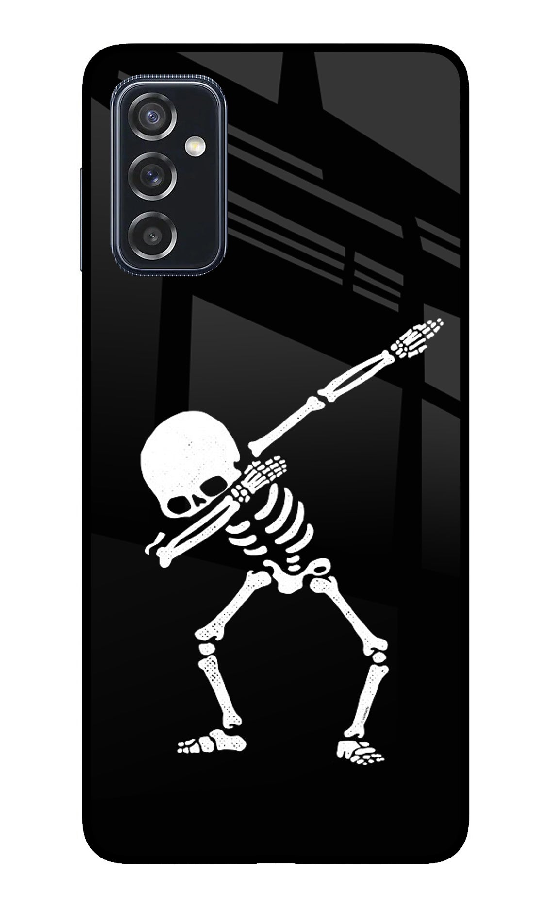Dabbing Skeleton Art Samsung M52 5G Glass Case