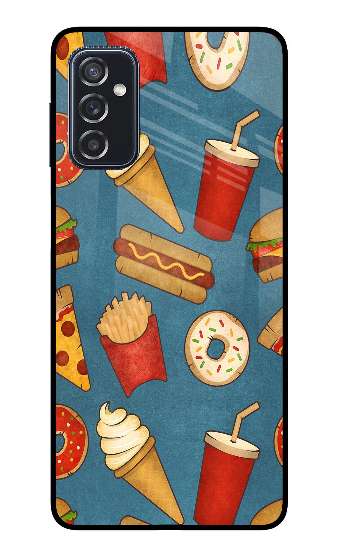 Foodie Samsung M52 5G Glass Case Back Cover by Casekaro