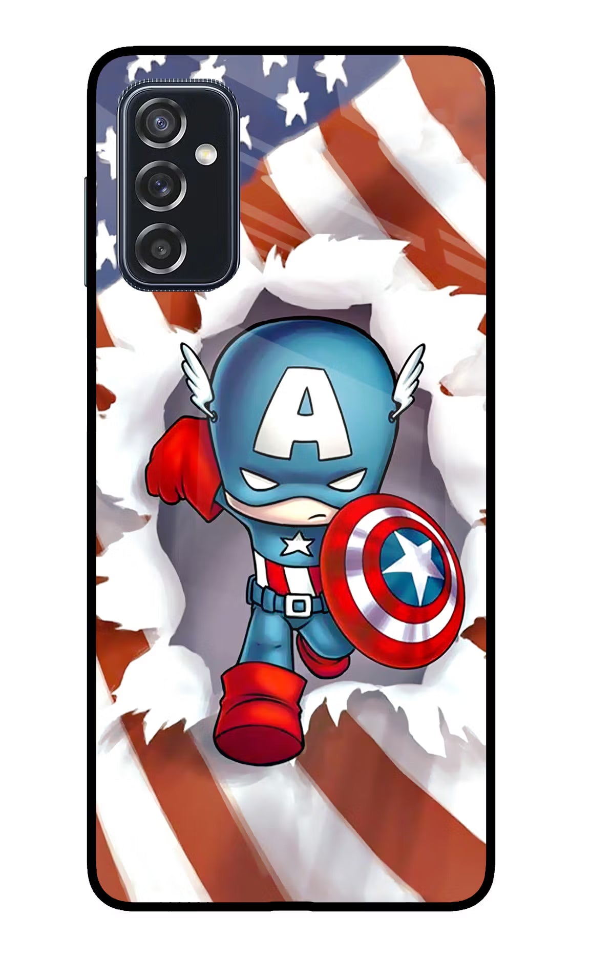 Captain America Samsung M52 5G Glass Case Back Cover by Casekaro