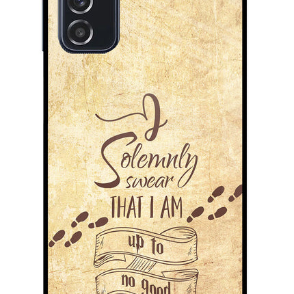 I Solemnly swear that i up to no good Samsung M52 5G Glass Case Back Cover by Casekaro