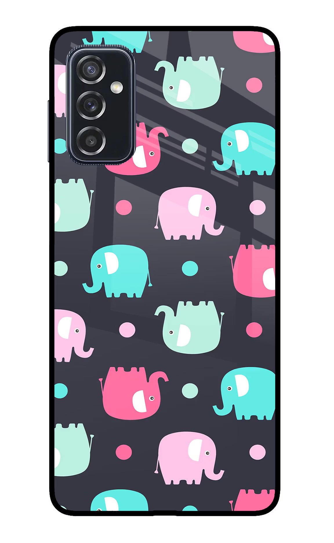 Elephants Samsung M52 5G Glass Case Back Cover by Casekaro