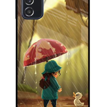 Rainy Day Samsung M52 5G Glass Case Back Cover by Casekaro