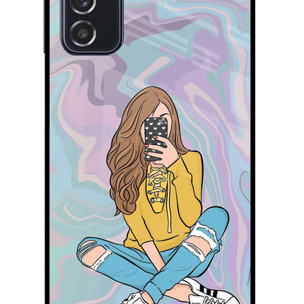 Selfie Girl Samsung M52 5G Glass Case Back Cover by Casekaro