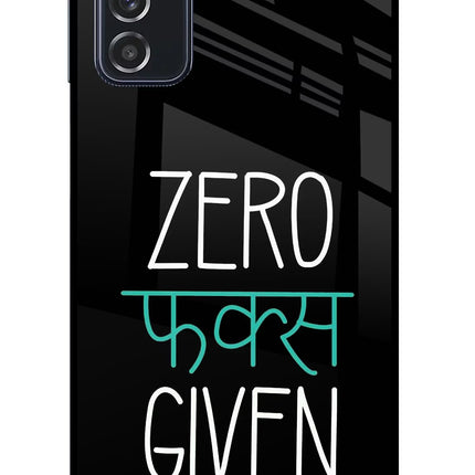 Zero Fucks Given Samsung M52 5G Glass Case Back Cover by Casekaro