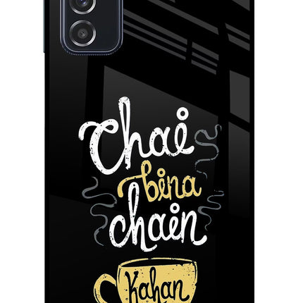 Chai Bina Chain Kaha Re Samsung M52 5G Glass Case Back Cover by Casekaro