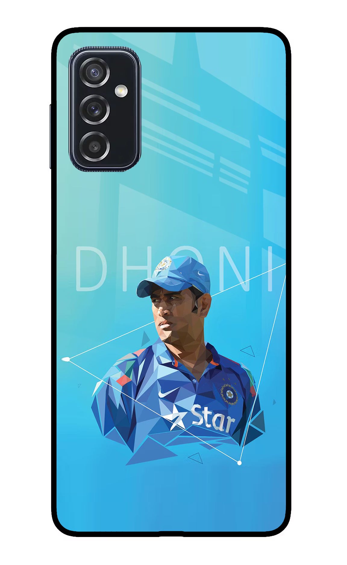 Dhoni Artwork Samsung M52 5G Glass Case Back Cover by Casekaro