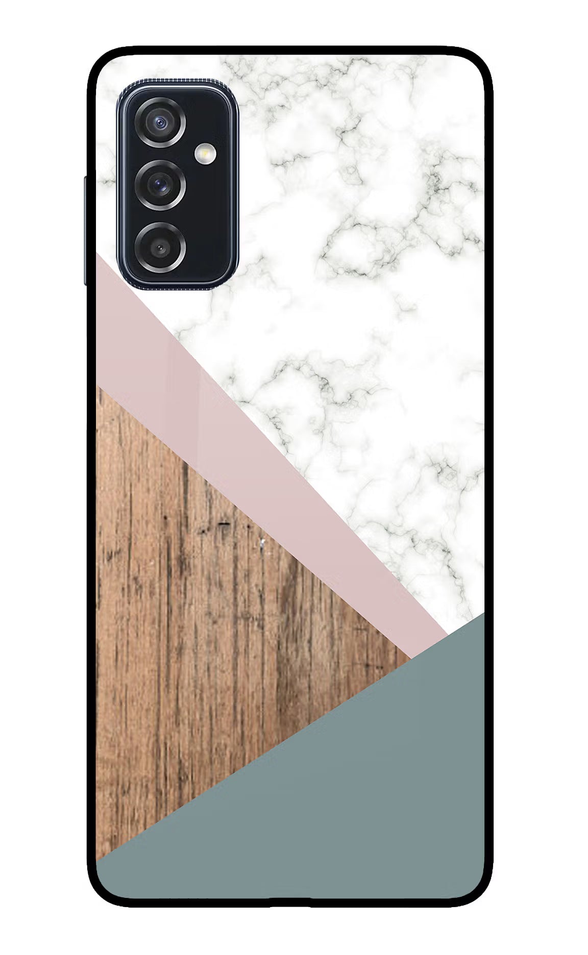 Marble wood Abstract Samsung M52 5G Glass Case Back Cover by Casekaro
