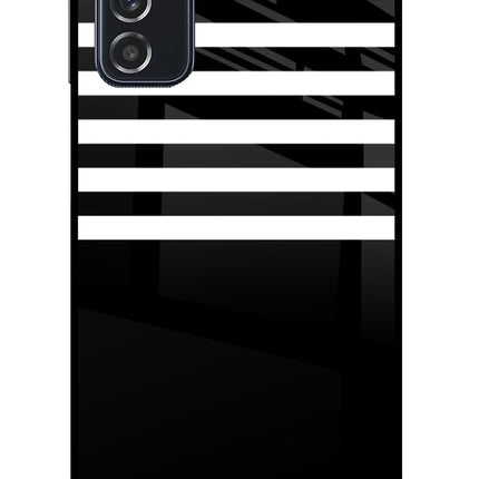 Black and White Print Samsung M52 5G Glass Case Back Cover by Casekaro