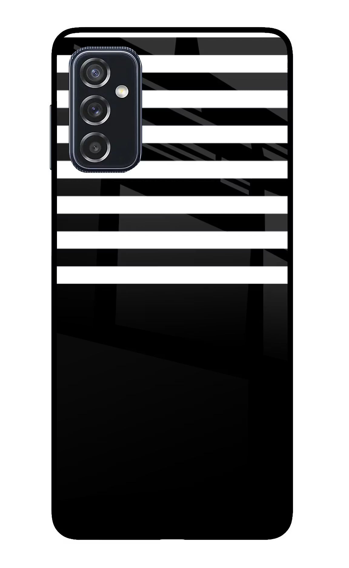 Black and White Print Samsung M52 5G Glass Case Back Cover by Casekaro