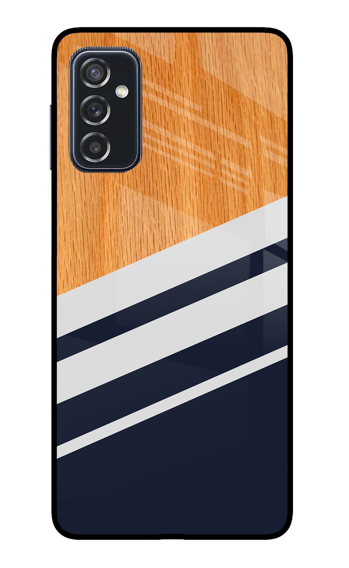 Blue and white wooden Samsung M52 5G Back Cover