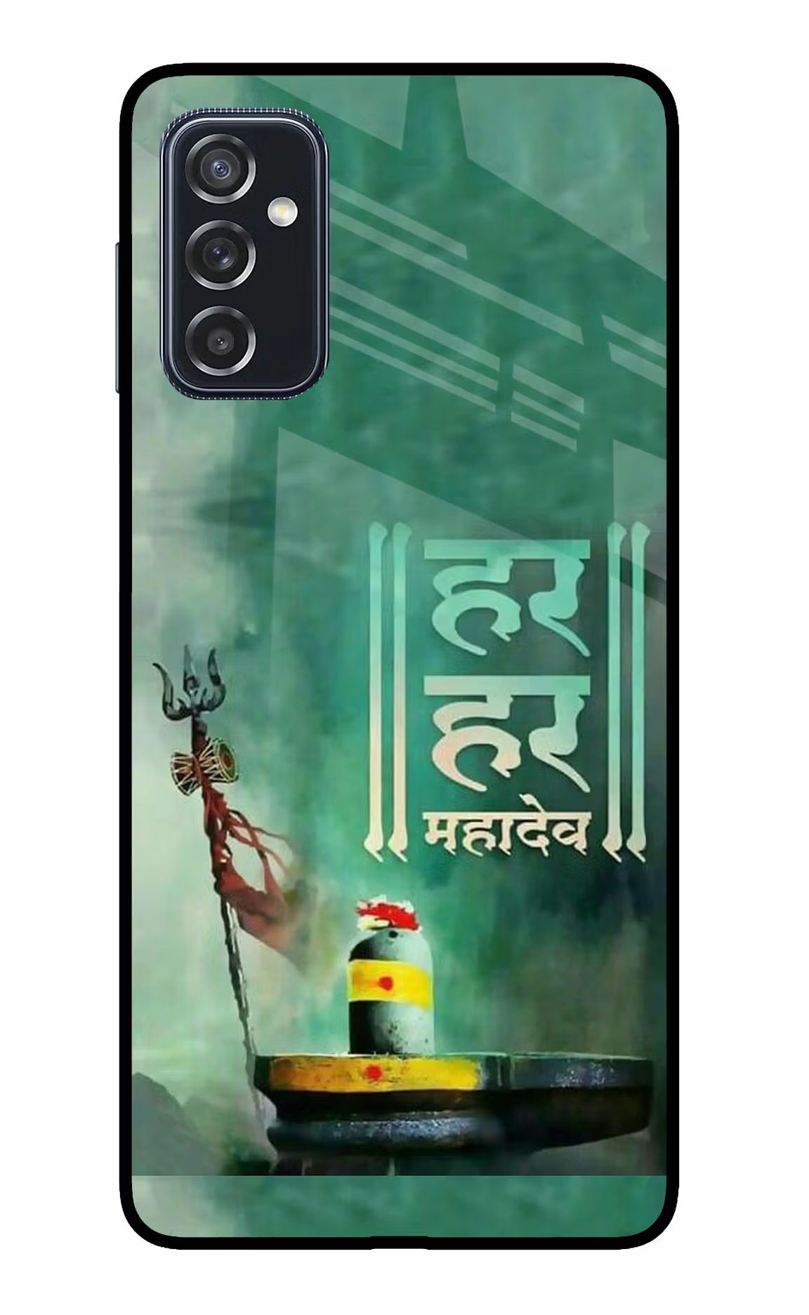 Har Har Mahadev Shivling Samsung M52 5G Glass Case Back Cover by Casekaro