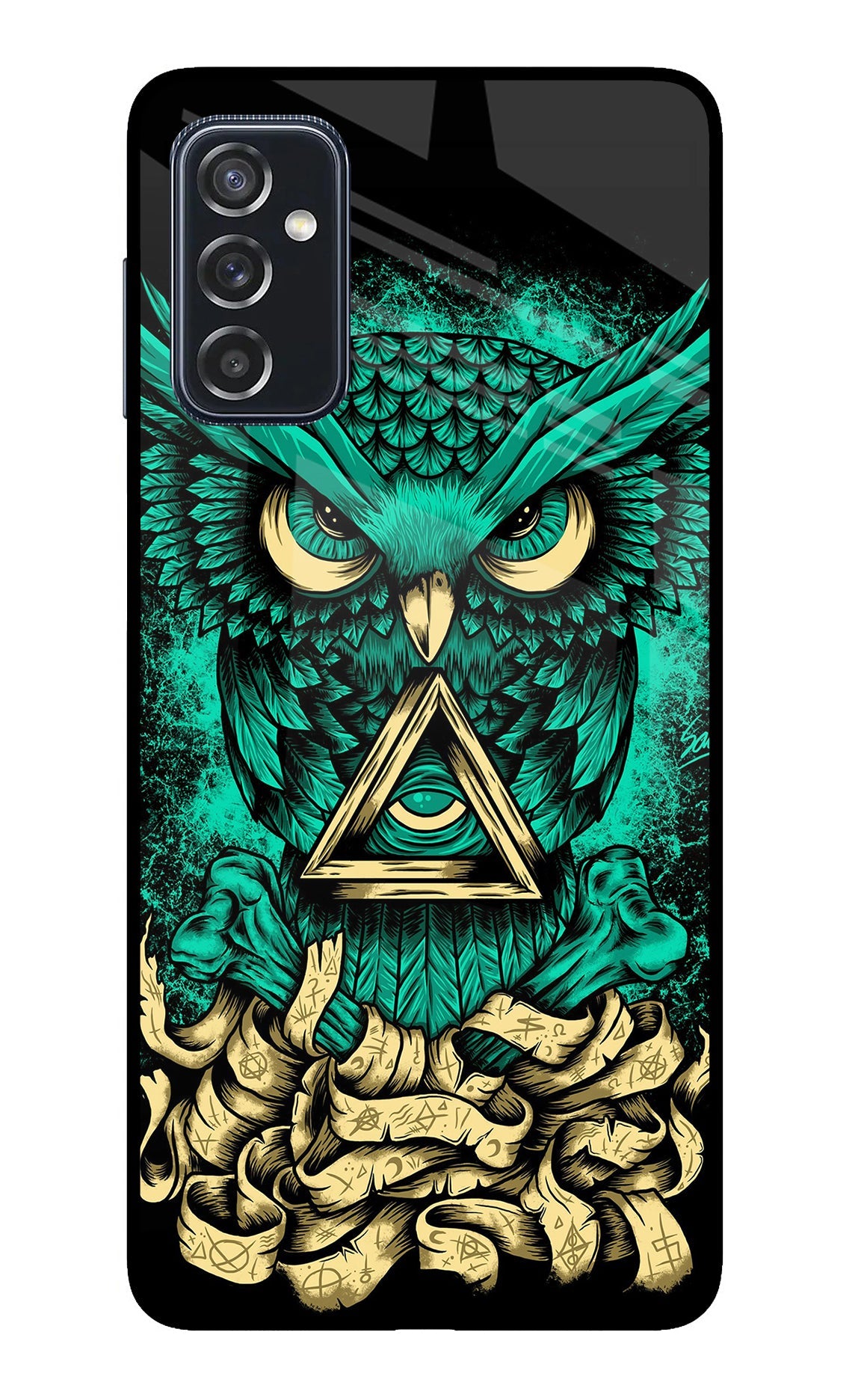 Green Owl Samsung M52 5G Glass Case