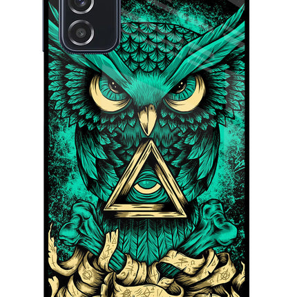 Green Owl Samsung M52 5G Glass Case Back Cover by Casekaro