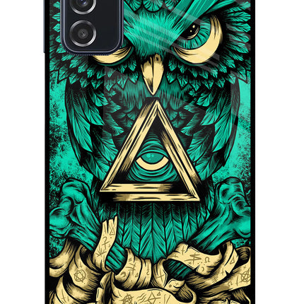 Green Owl Samsung M52 5G Glass Case Back Cover by Casekaro