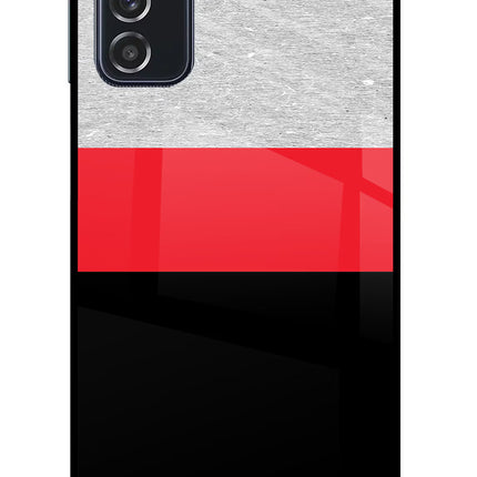 Tri Color Pattern Samsung M52 5G Glass Case Back Cover by Casekaro