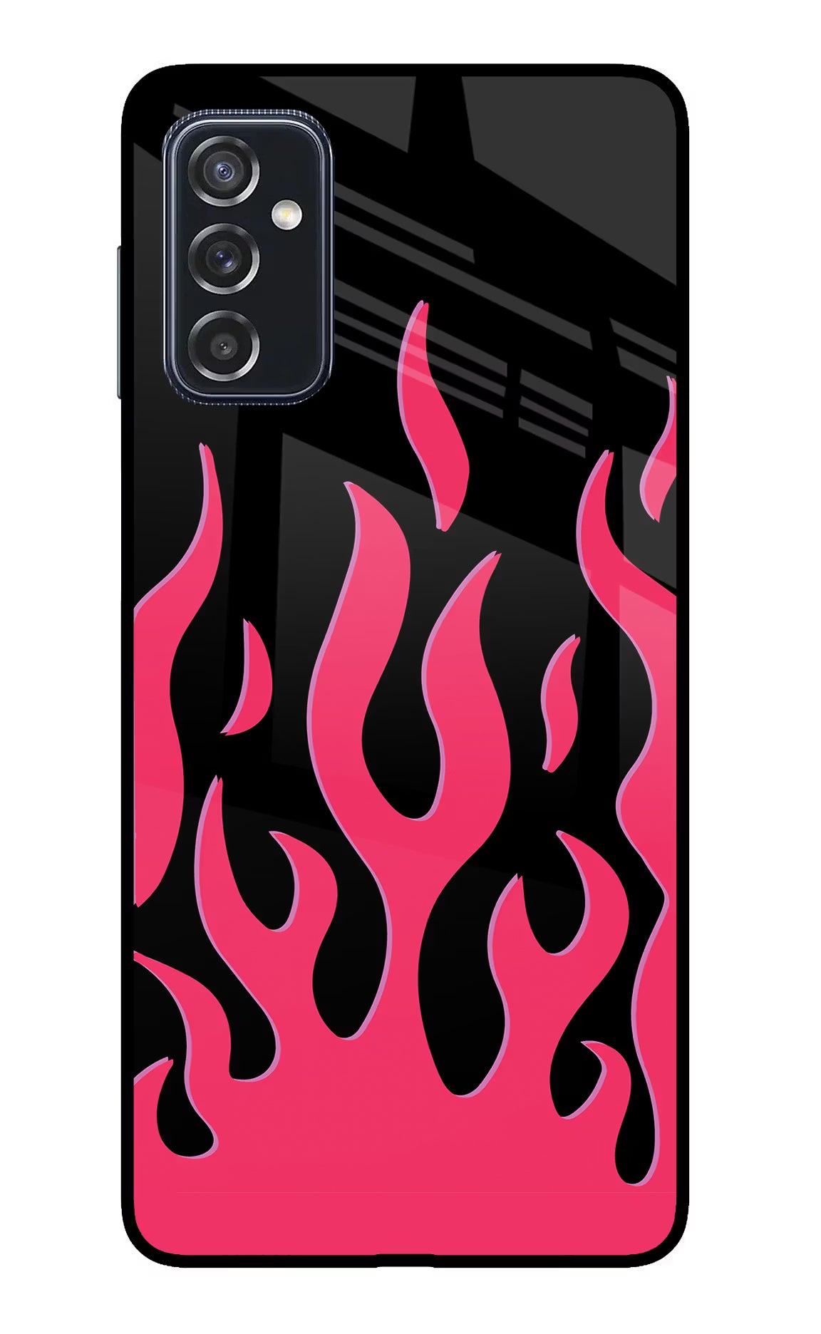 Fire Flames Samsung M52 5G Glass Case Back Cover by Casekaro