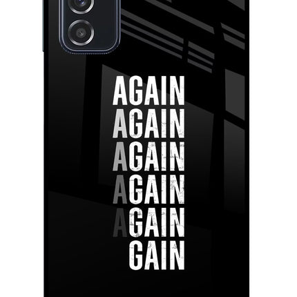 Again Again Gain Samsung M52 5G Glass Case Back Cover by Casekaro