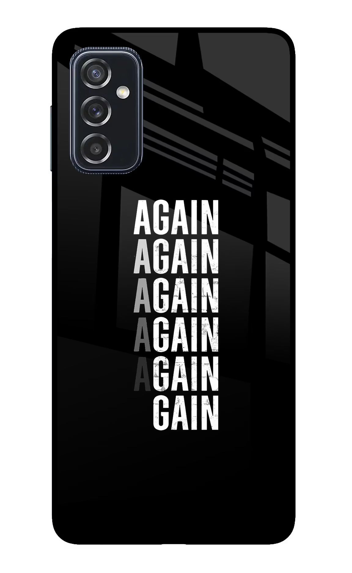 Again Again Gain Samsung M52 5G Glass Case Back Cover by Casekaro