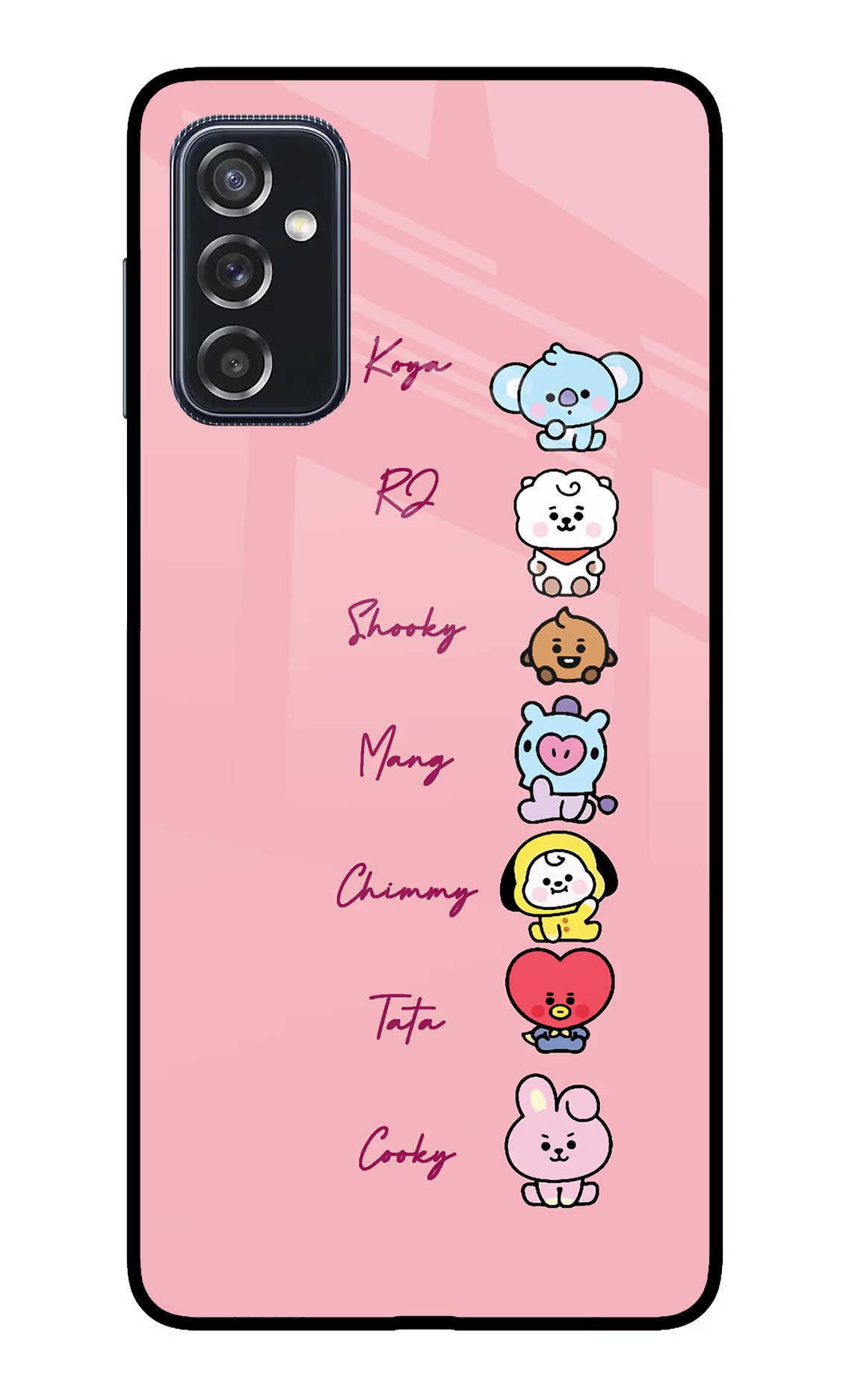 BTS names Samsung M52 5G Glass Case Back Cover by Casekaro
