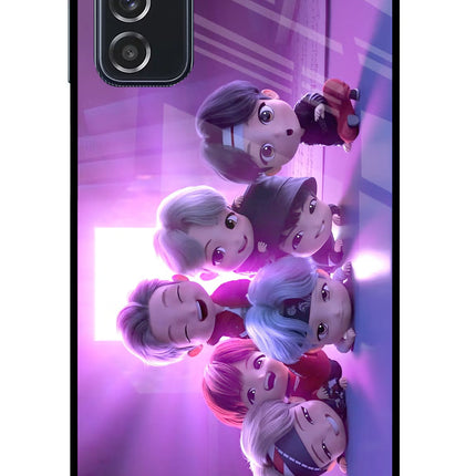 BTS Chibi Samsung M52 5G Glass Case Back Cover by Casekaro