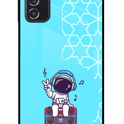 Cute Astronaut Chilling Samsung M52 5G Glass Case Back Cover by Casekaro