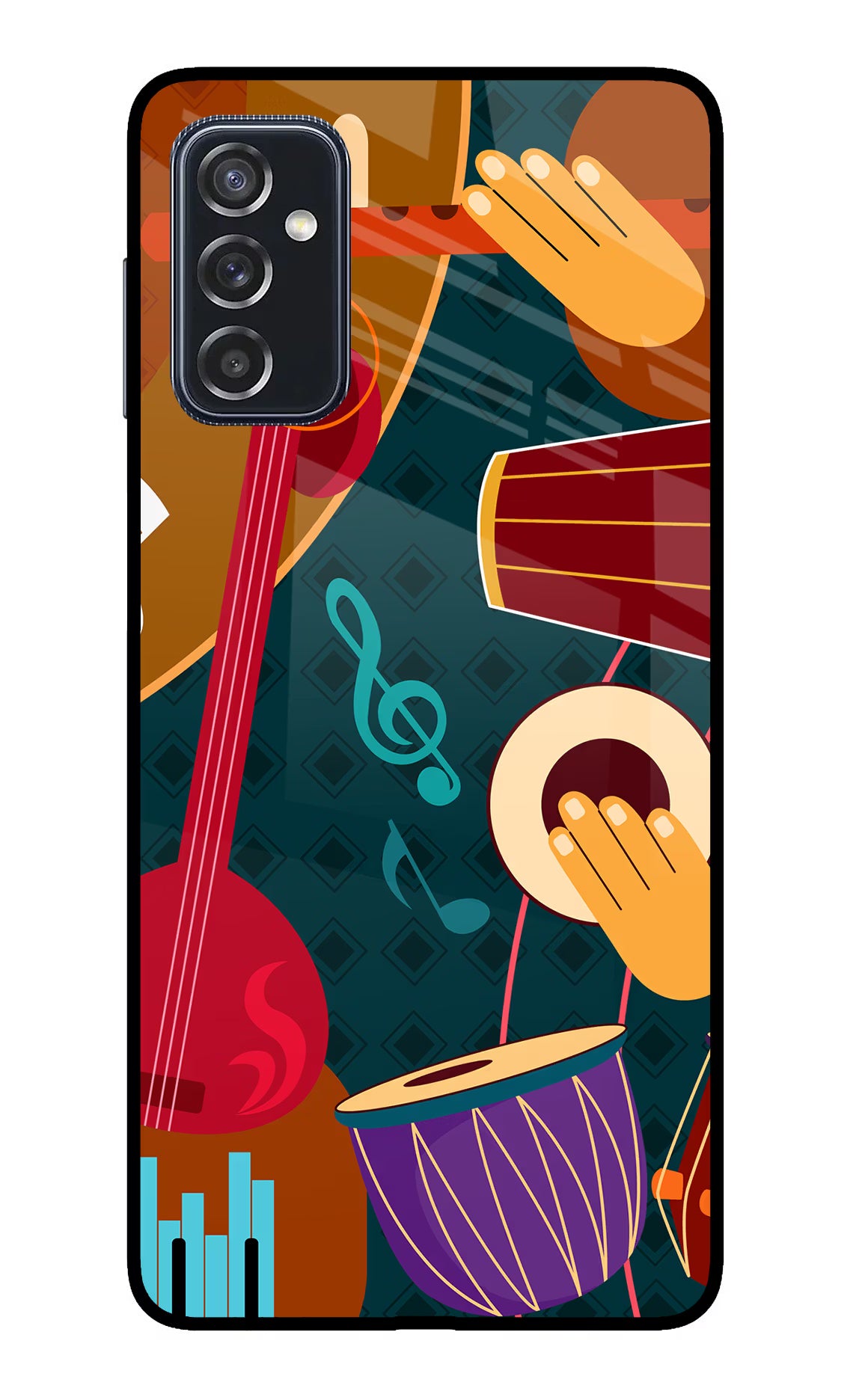 Music Instrument Samsung M52 5G Glass Case Back Cover by Casekaro