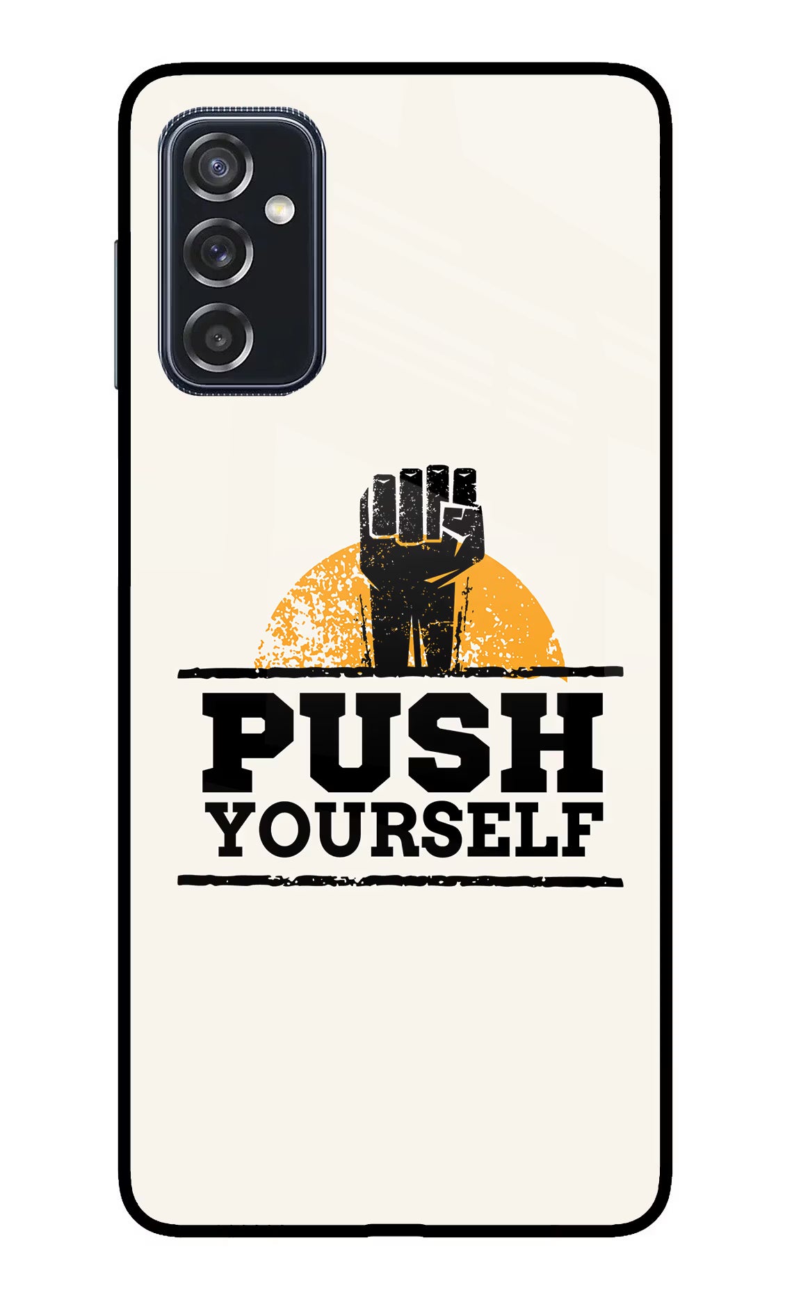 Push Yourself Samsung M52 5G Glass Case Back Cover by Casekaro