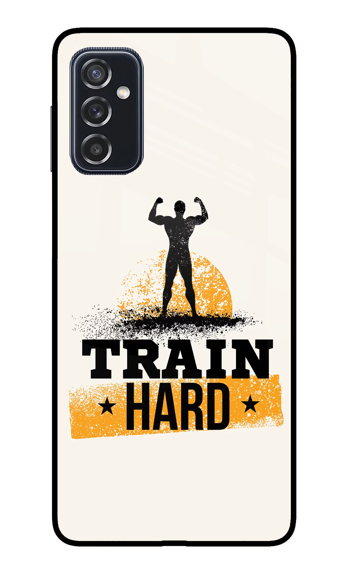 Train Hard Samsung M52 5G Glass Case Back Cover by Casekaro