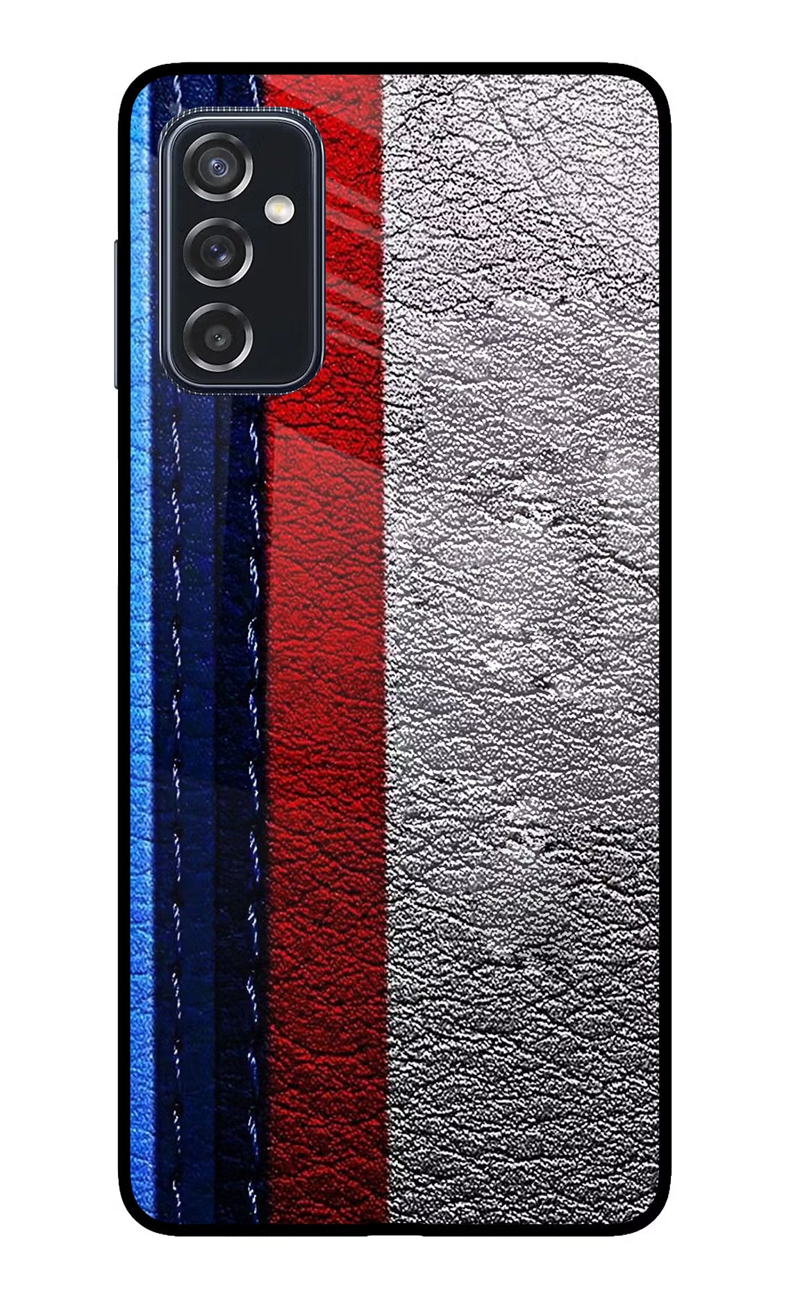 BMW Stripes Samsung M52 5G Glass Case Back Cover by Casekaro
