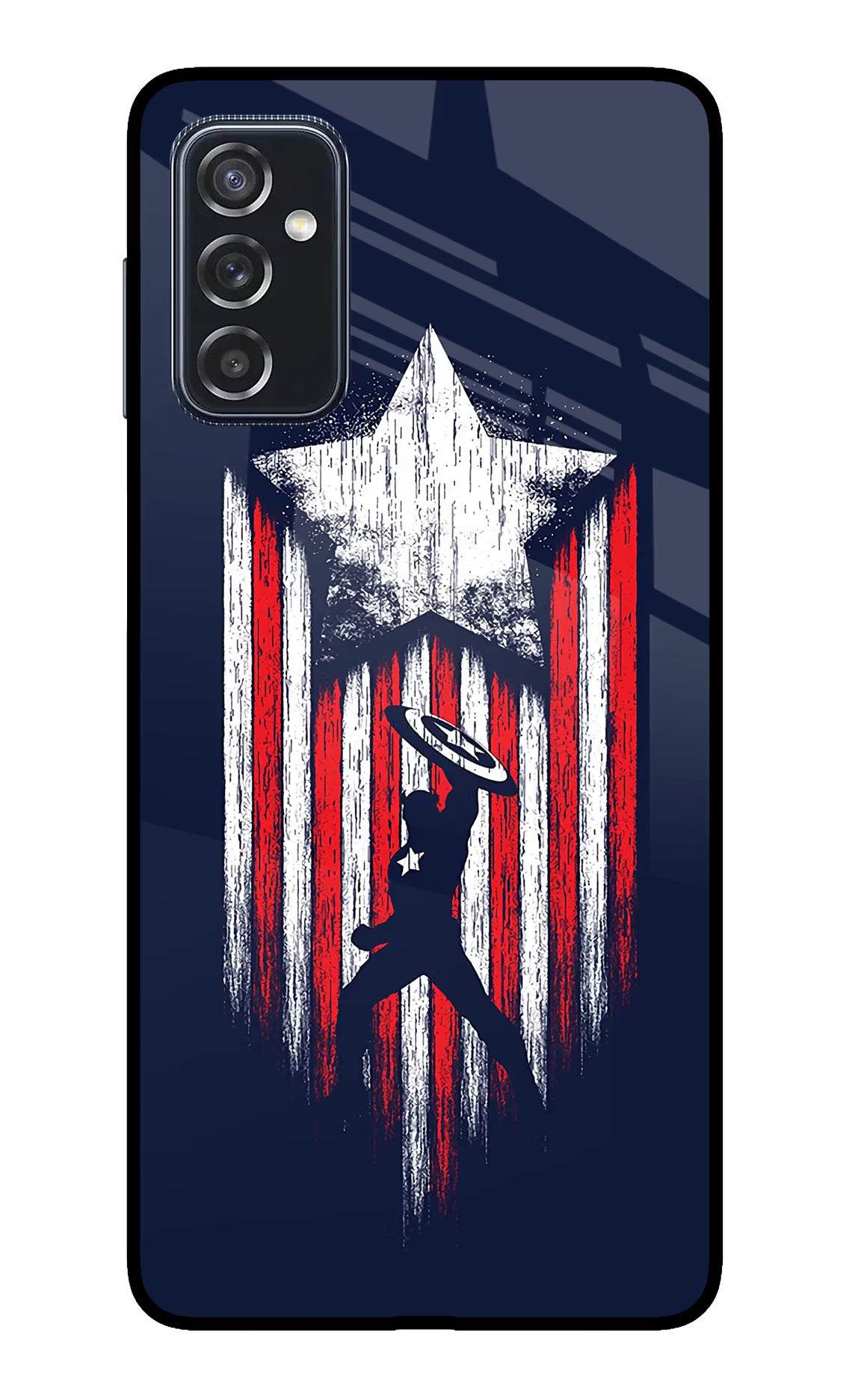 Captain America Marvel Art Samsung M52 5G Glass Case Back Cover by Casekaro