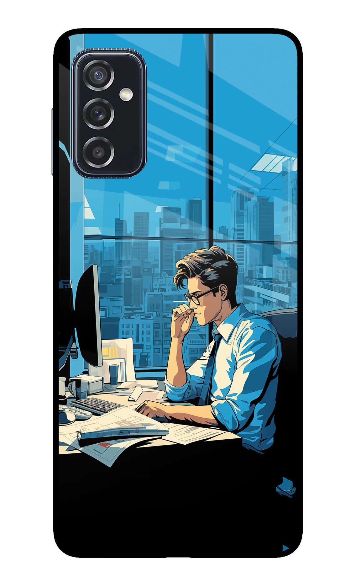 Focused Hustler (AI Generated) Samsung M52 5G Glass Case Back Cover by Casekaro