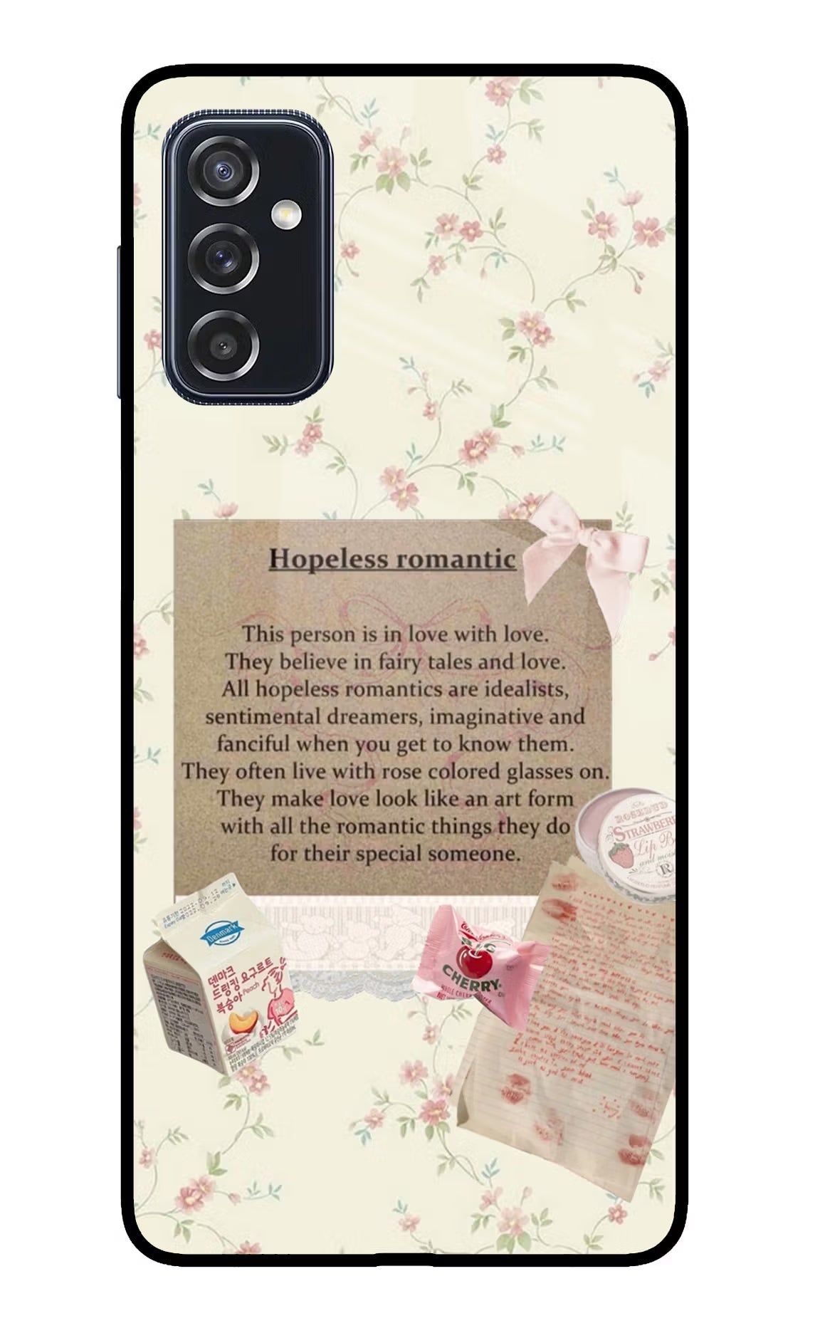 Hopeless Romantic Samsung M52 5G Glass Case Back Cover by Casekaro