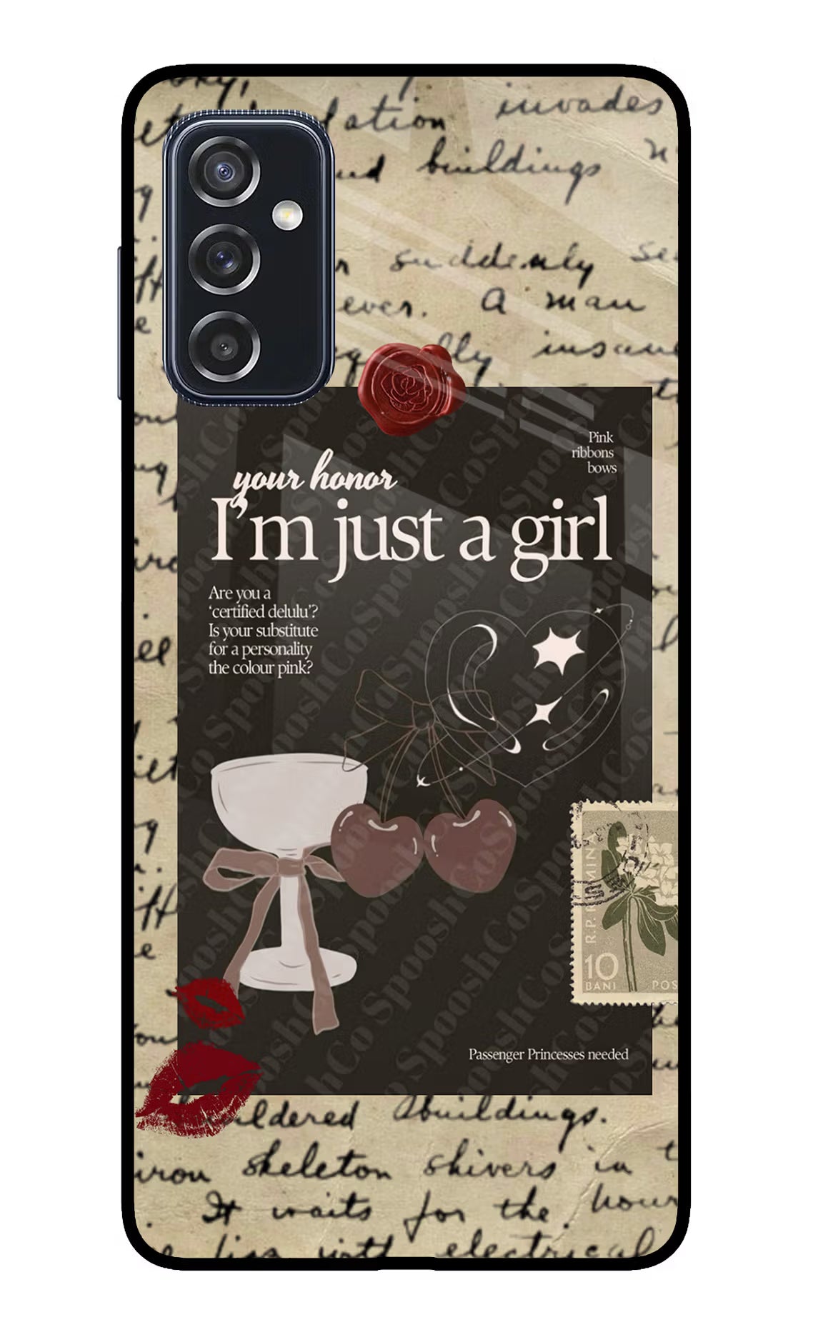 I am just a girl Samsung M52 5G Glass Case Back Cover by Casekaro