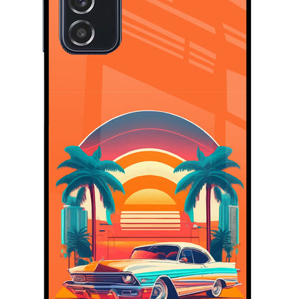 Palm Drive 80s Samsung M52 5G Glass Case Back Cover by Casekaro