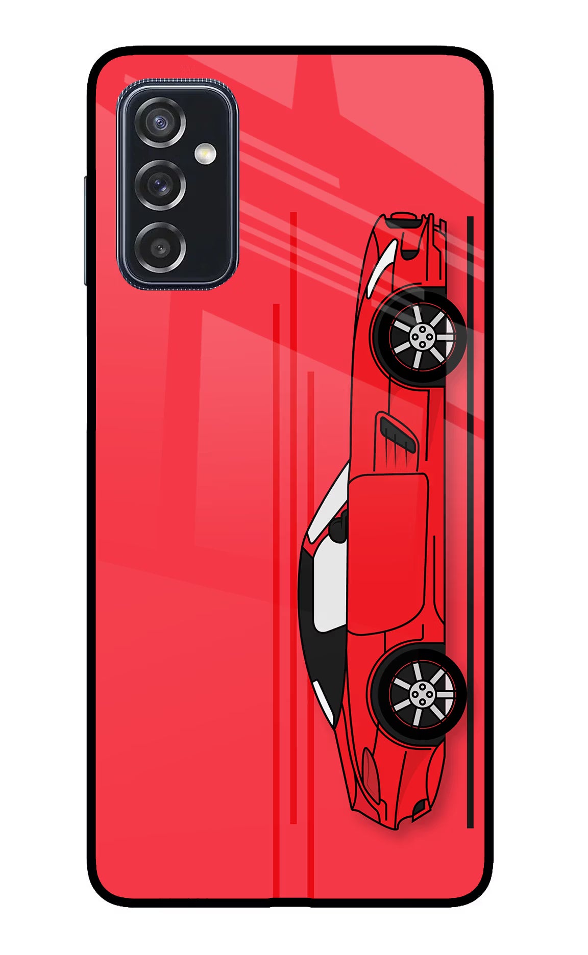 Red Velocity Samsung M52 5G Glass Case Back Cover by Casekaro