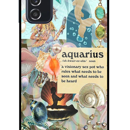 Aquarius Zodiac Samsung M52 5G Glass Case Back Cover by Casekaro