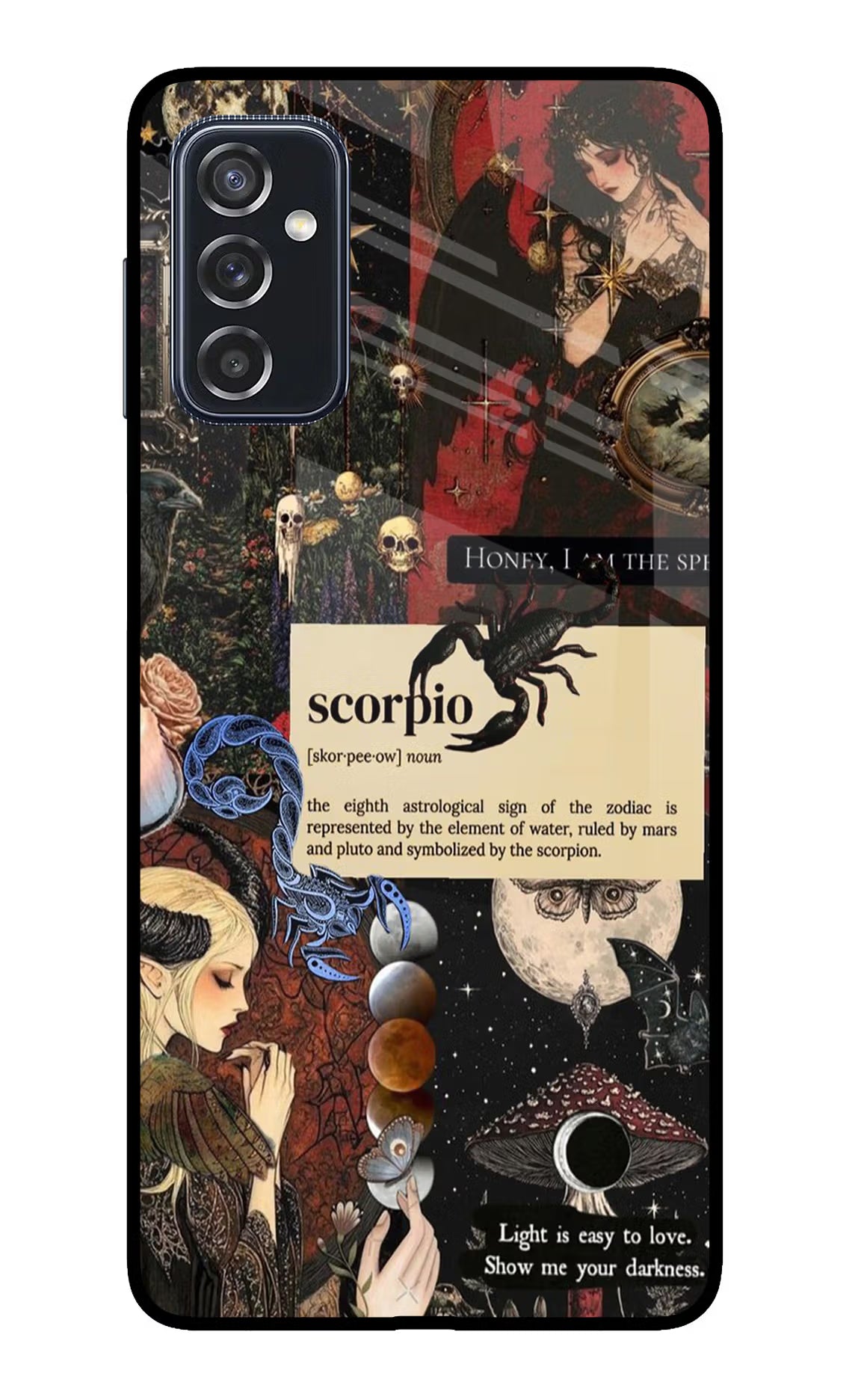 Scorpio Zodiac Samsung M52 5G Glass Case Back Cover by Casekaro
