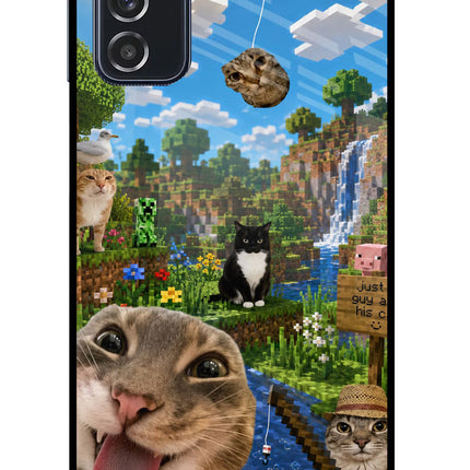 Minecraft Cat Chaos Samsung M52 5G Glass Case