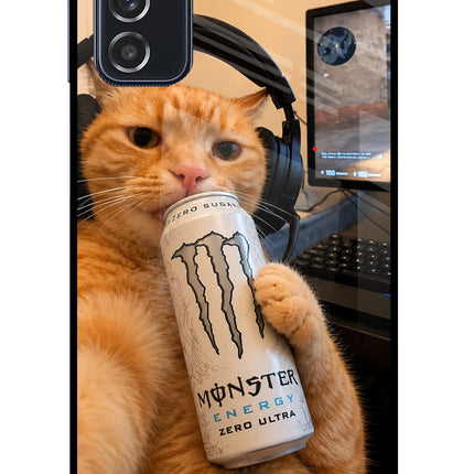 Gamer Cat Energy Samsung M52 5G Glass Case