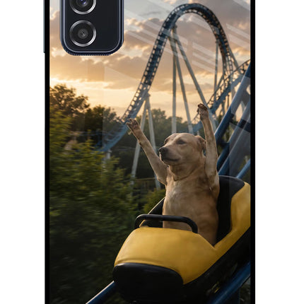 Rollercoaster Dog Samsung M52 5G Glass Case
