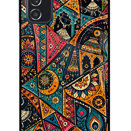 Folk Print Samsung M52 5G Glass Case