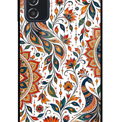 White Mayura Samsung M52 5G Glass Case