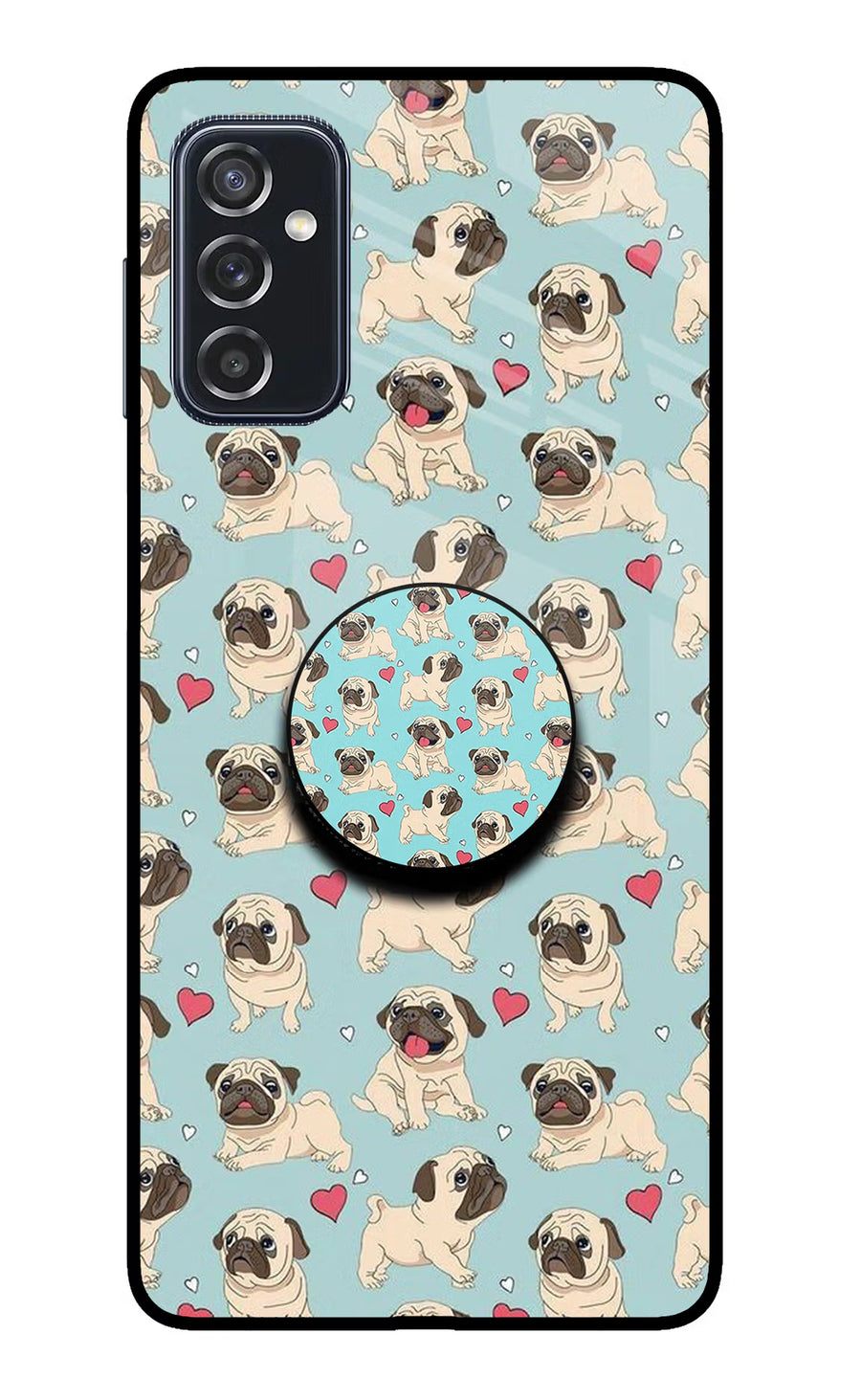 Pug Dog Samsung M52 5G Pop Case, Glass case