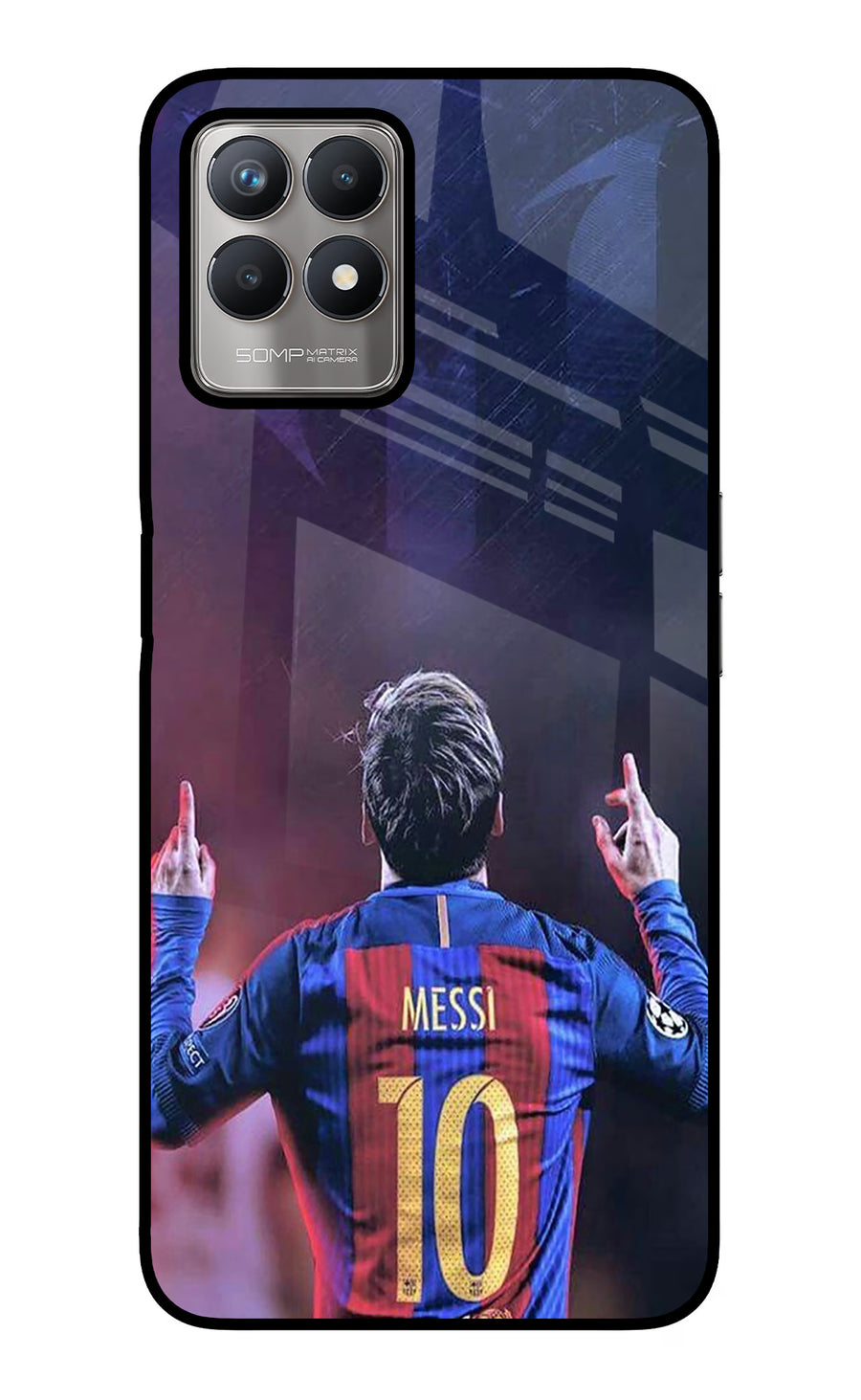 Messi Realme 8i Back Cover, Glass case