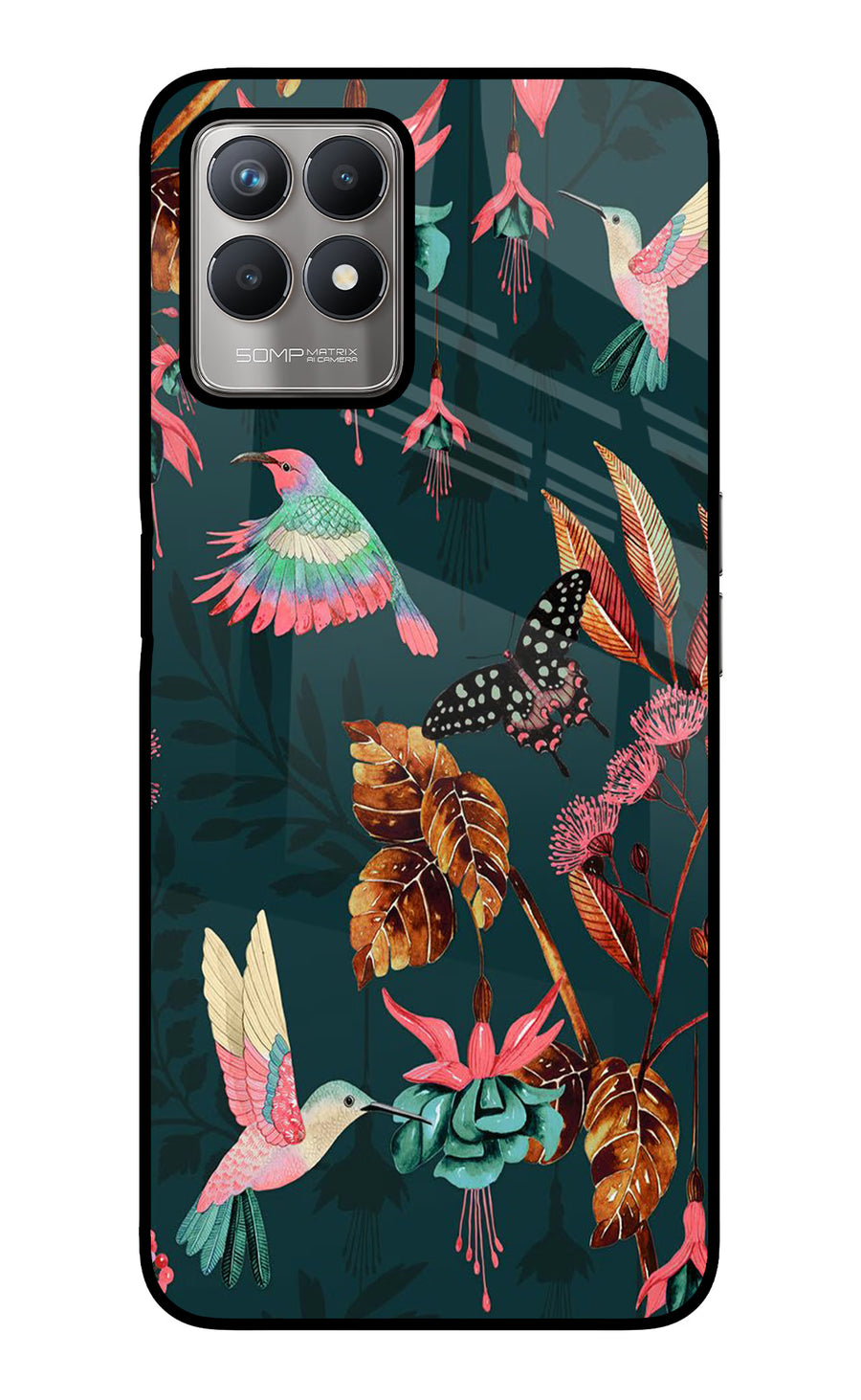 Birds Realme 8i Back Cover, Glass case